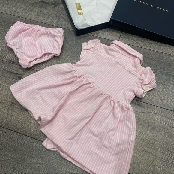 Ralph Lauren Light Pink Polo Dress & Bottoms Size 6 Months - Picture 3 of 5